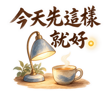 淡藍・書法字・今天先這樣就好。